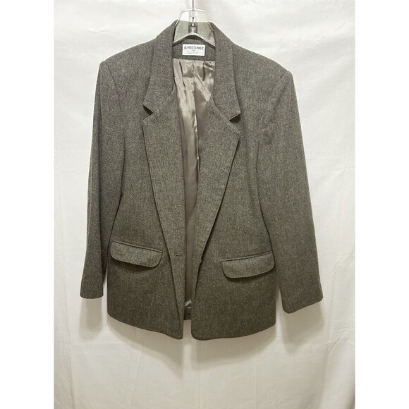 Alfred Dunner Womens‎ 10 Gray 100 % Wool Blazer Jacket - Picture 1 of 10